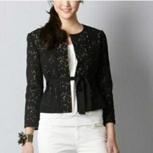 Loft Eyelet Blazer Jacket Button Tie Front size M